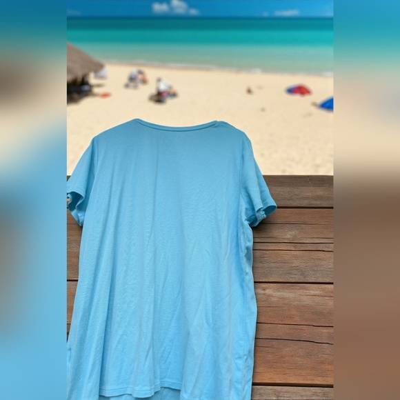 Croft & Barrow Essential Crewneck Tee Color: Blue Size:L (EUC) - Picture 7 of 8